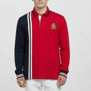 Tommy Hilfiger  Vintage 1990's New York Crest Long Sleeve Rugby Shirt Men's XL